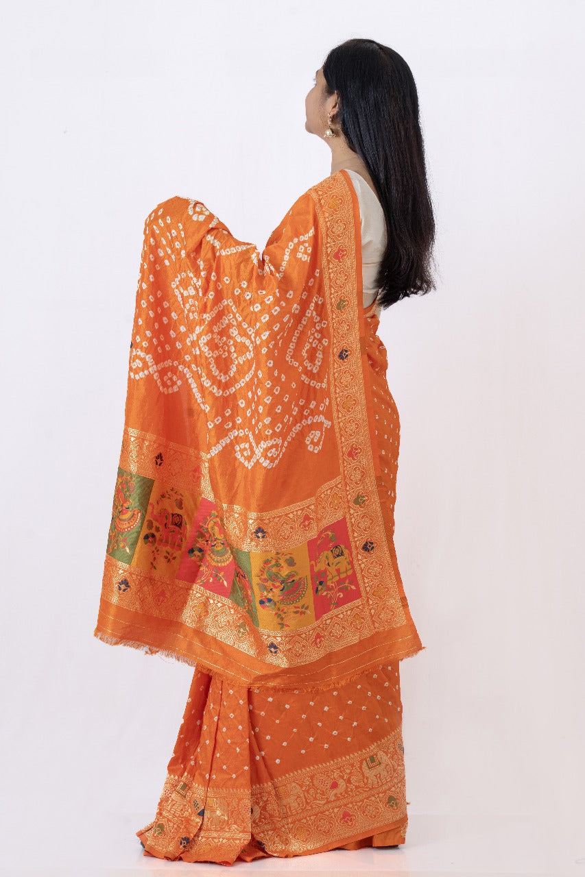 Bandhani Saari - Yellow