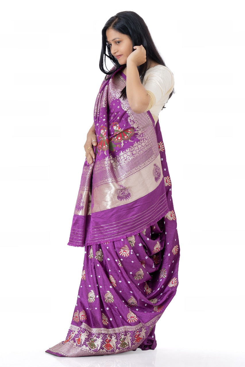 Bandhani Saree - Purple