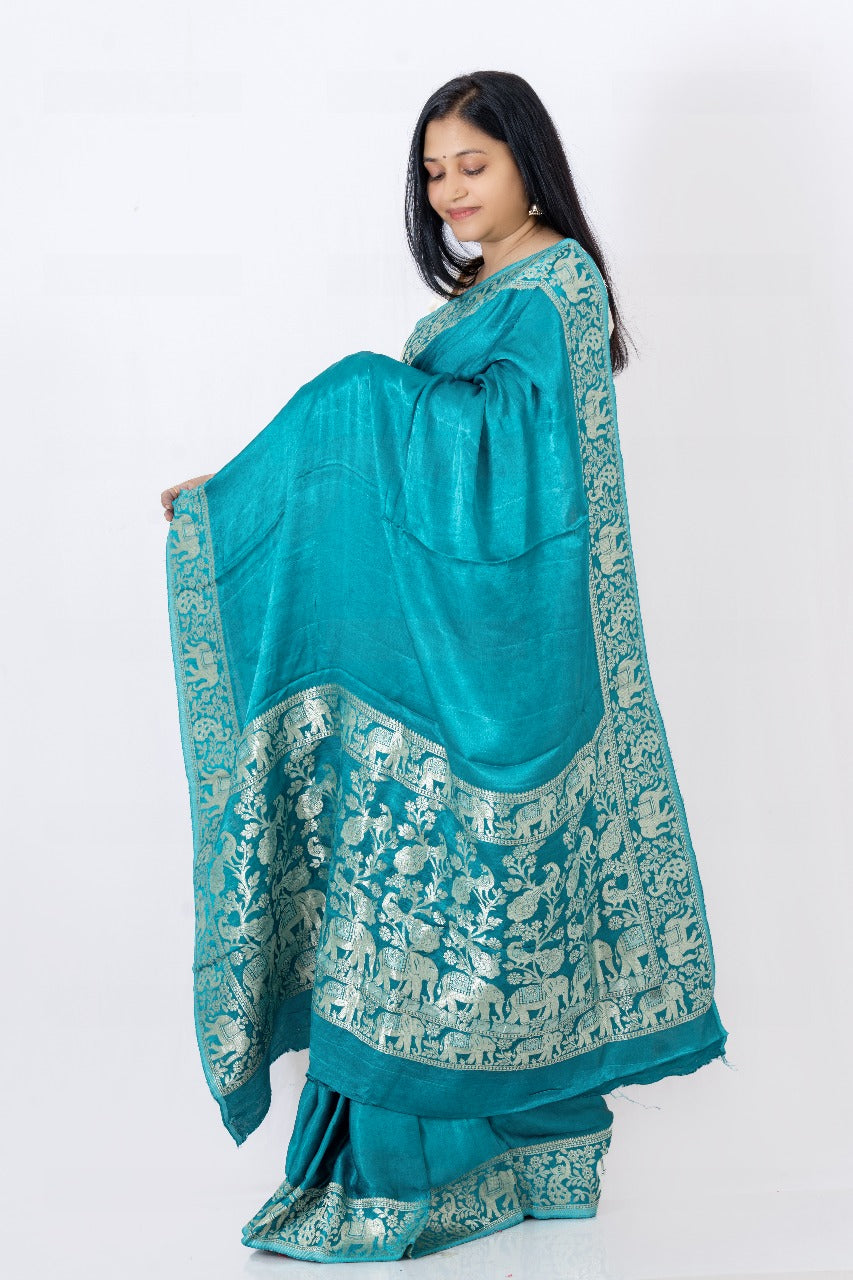 Bandhani Saree - Sky Blue